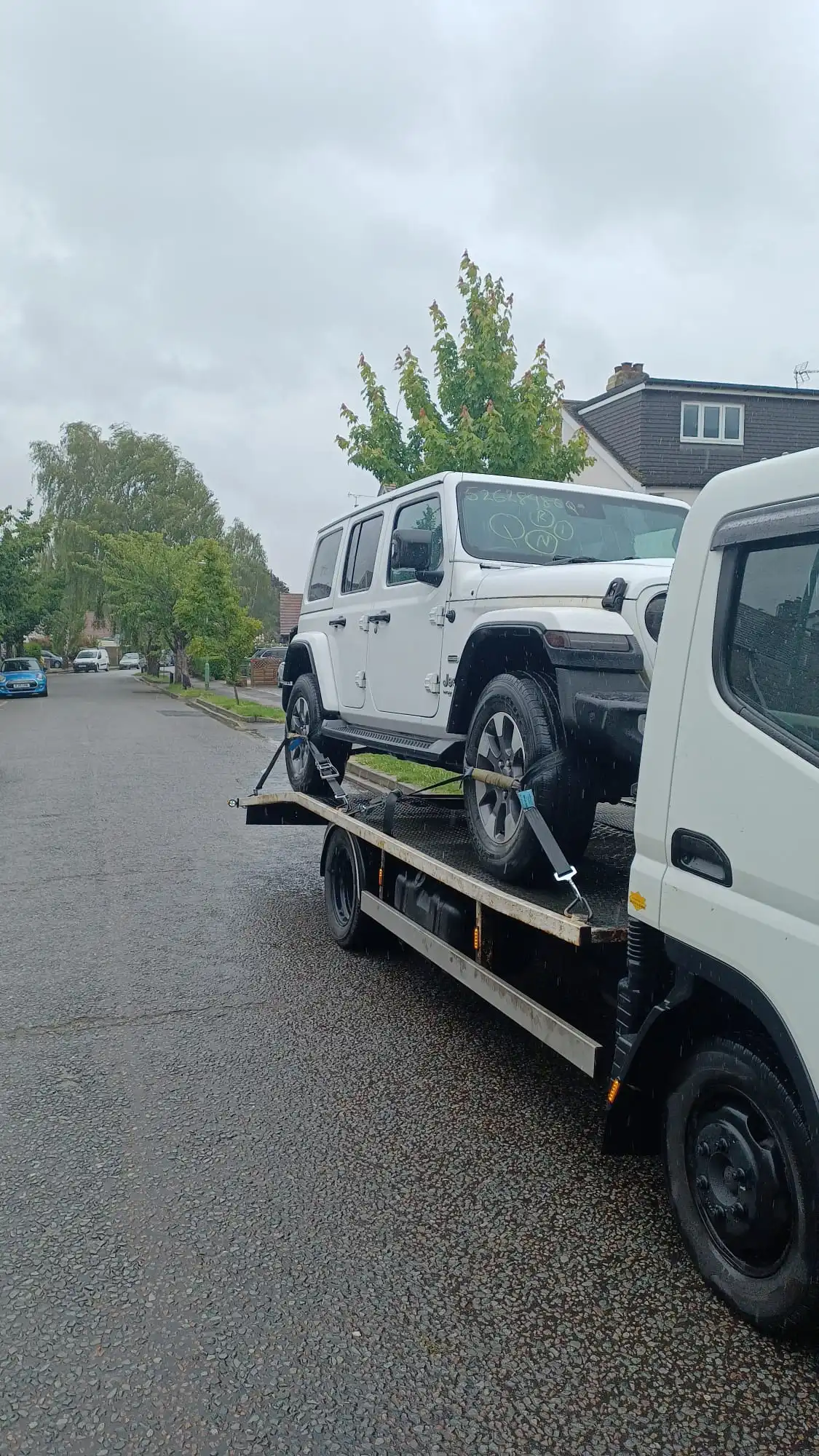 Flatbed recovery truck attending a breakdown in Congleton